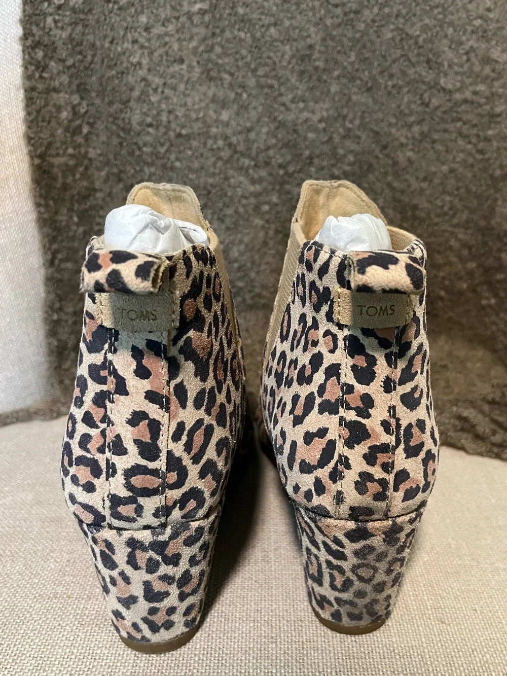 TOMS Kelsey Leopard Wedge Bootie - W8